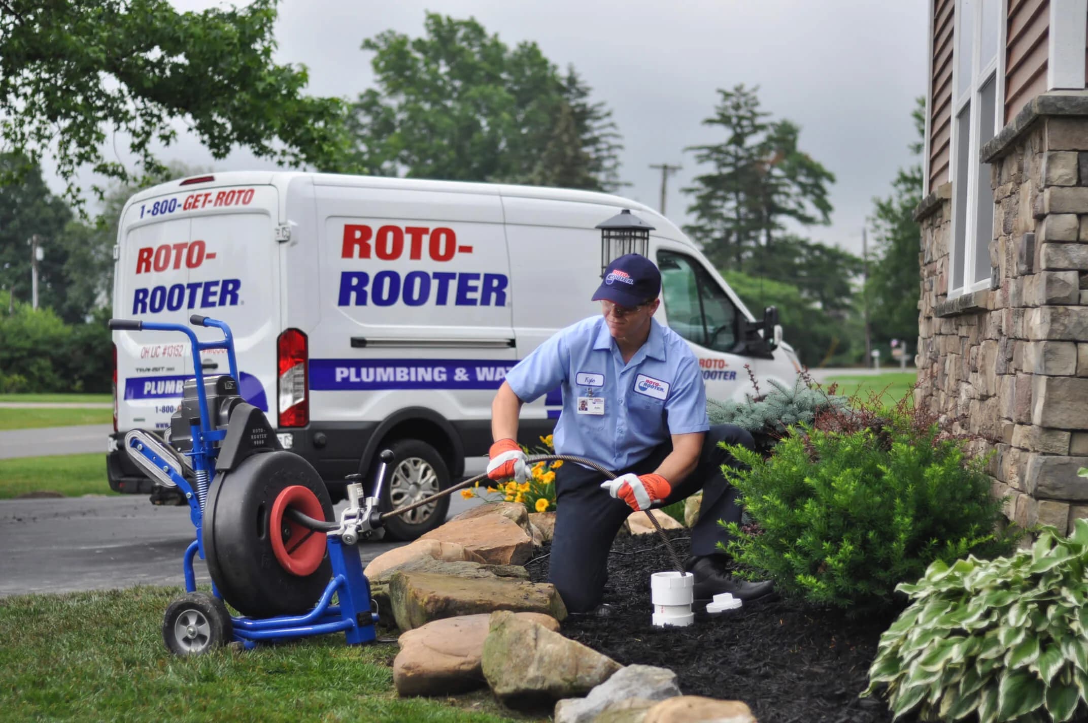Roto-Rooter plumbing excavation for sewer and water lines
