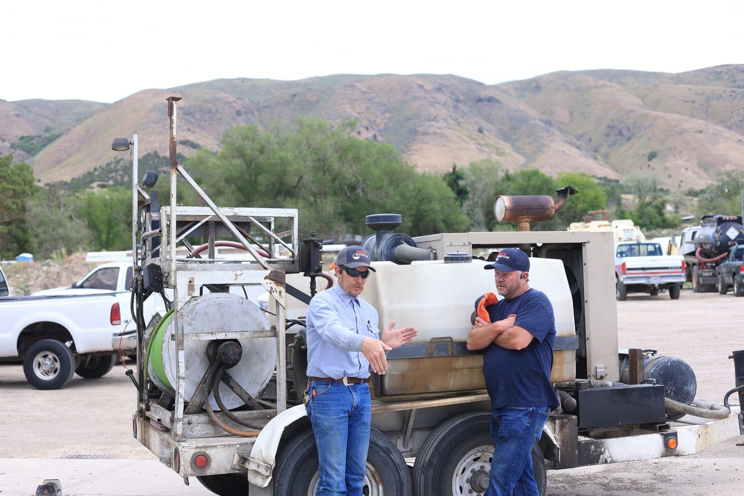 Roto-Rooter of Pocatello crew on the job with hydro jetting equipment in southeast Idaho
